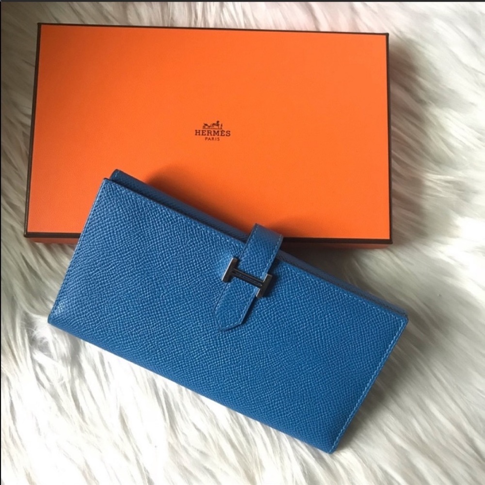 Hermès Bearn Tri-Fold Wallet Epsom Leather Mykonos
